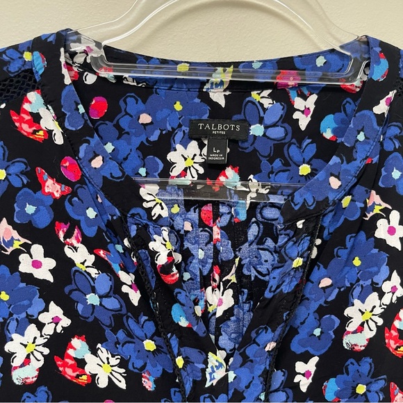 Talbots Petite Floral Long Sleeve Top - Picture 2 of 10